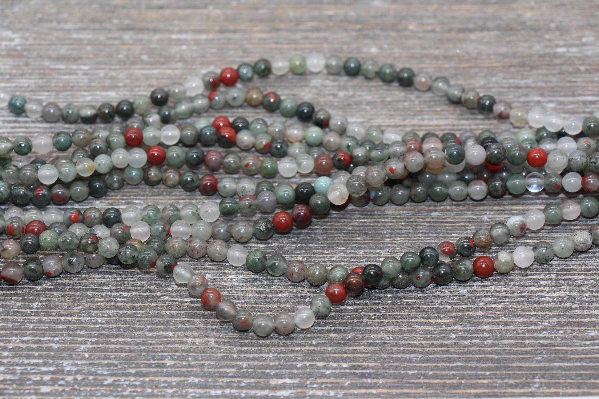 African Blood Stone Beads, Blood Stone Gemstones Round Beads, Jewelry Making Size 4mm 6mm 8mm 10mm, Full Strand 15.5 inch #37