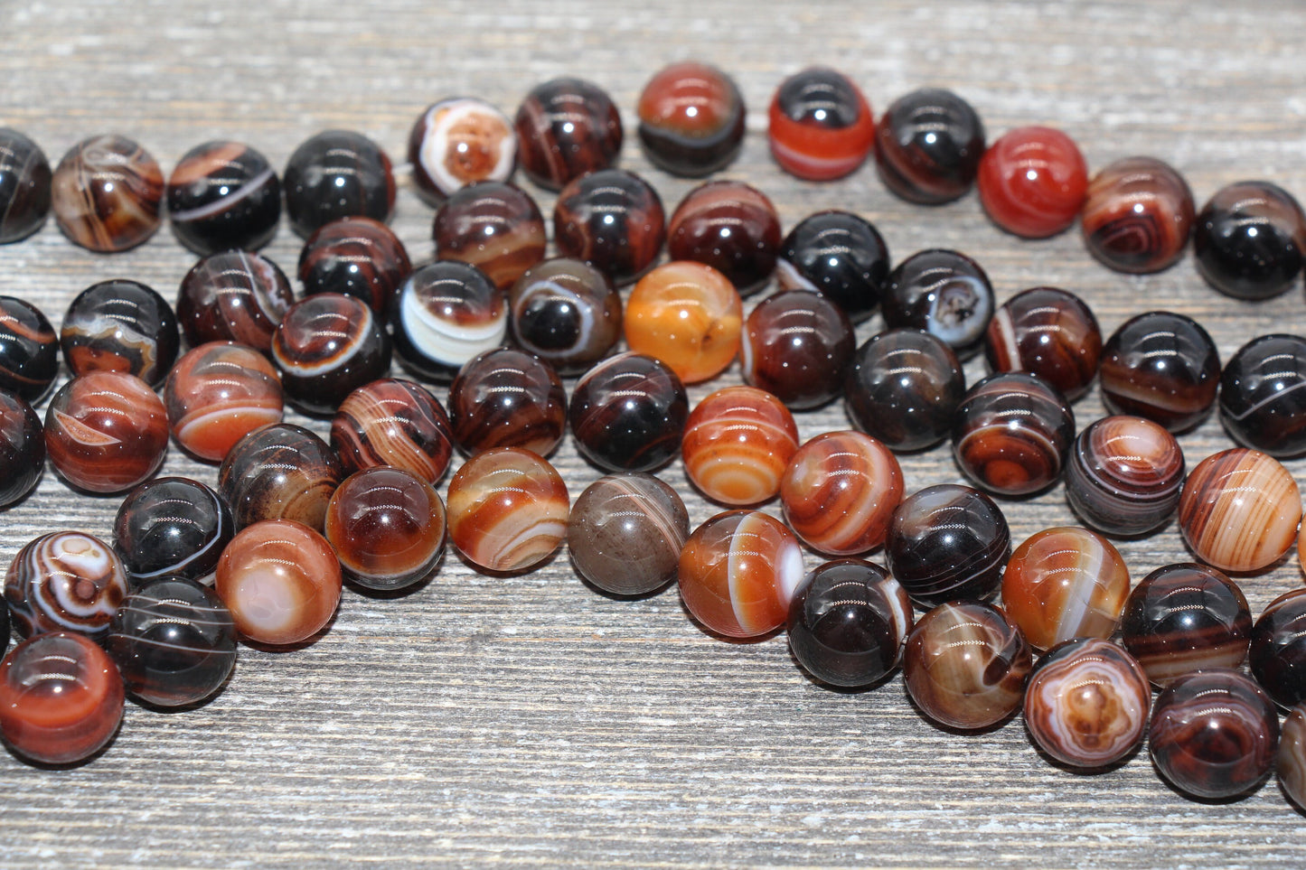 Black Brown Dream Agate Beads, Natural Gemstone Smooth Round Beads, Sizes 4mm 6mm 8mm 10mm 12mm, Full Strand 15.5" #24