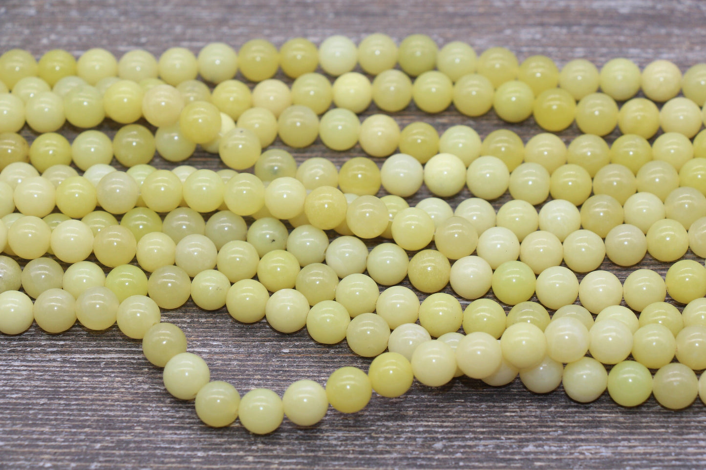Lemon Jade Beads, Yellow Gemstone Round Loose Beads, Jewelry Making Bracelet Beads, Size 4mm 6mm 8mm 10mm 12mm 15.5" Strand #229