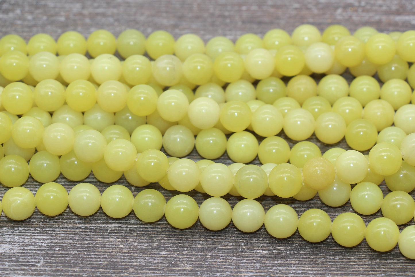 Lemon Jade Beads, Yellow Gemstone Round Loose Beads, Jewelry Making Bracelet Beads, Size 4mm 6mm 8mm 10mm 12mm 15.5" Strand #229