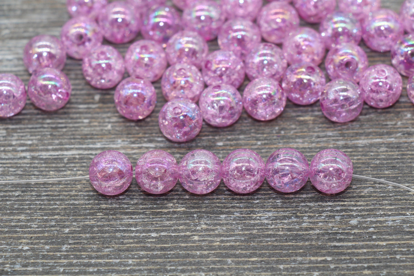 10mm Purple AB Gumball Beads, Iridescent Acrylic Crackle Loose Beads, Bubblegum Beads, Chunky Beads, Smooth Round Plastic Beads #336