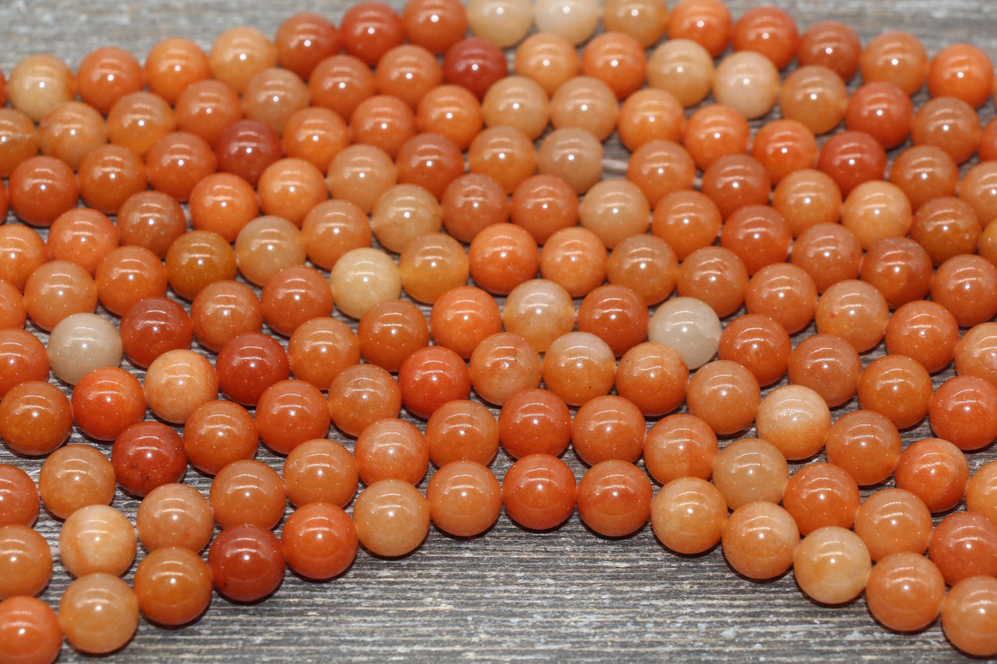 Red Aventurine Beads, Aventurine Gemstone Smooth Round Beads, Jewelry Making Bracelet Beads, Size 4mm 6mm 8mm 10mm 12mm, 15.5" Strand #218