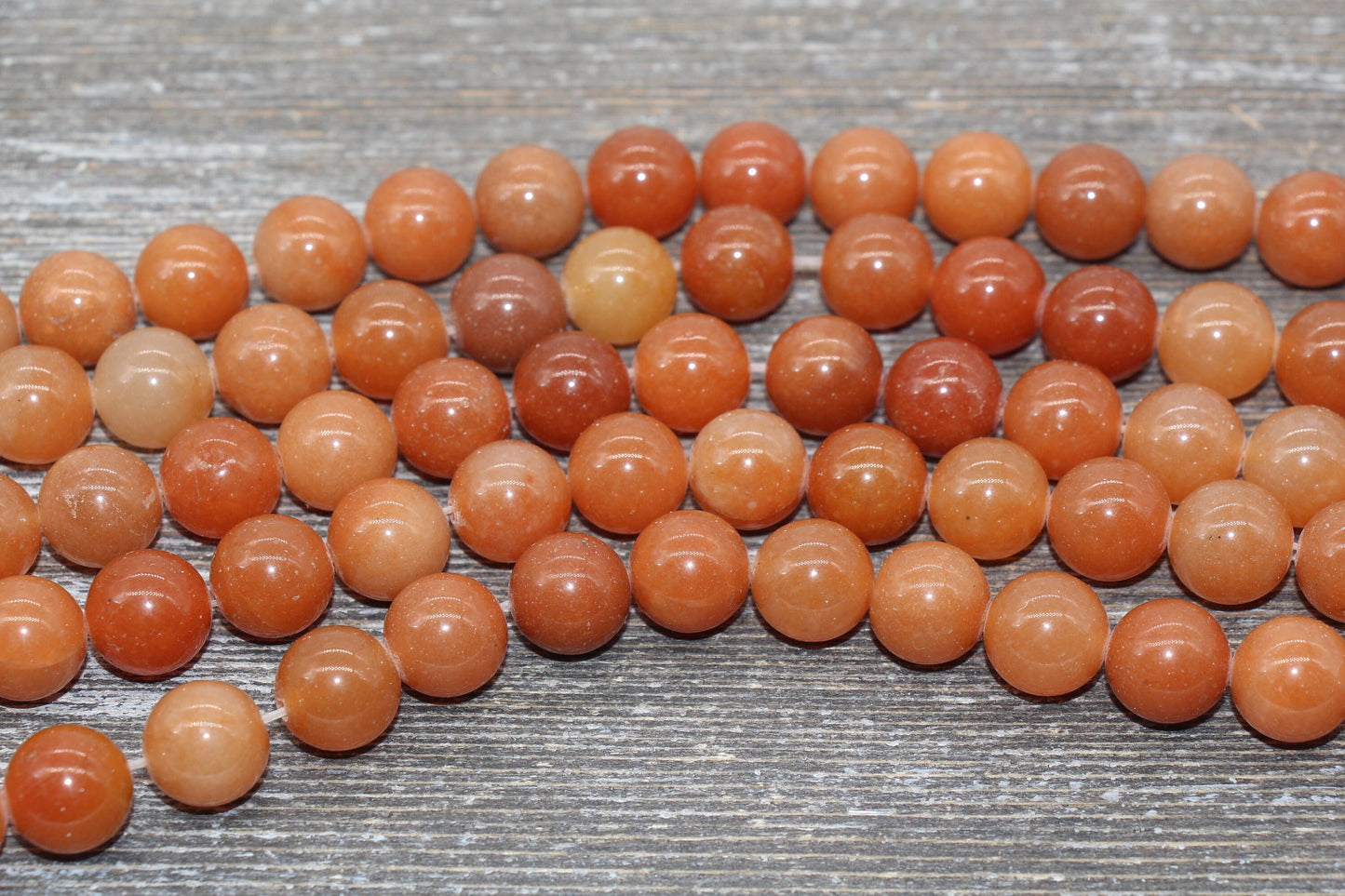 Red Aventurine Beads, Aventurine Gemstone Smooth Round Beads, Jewelry Making Bracelet Beads, Size 4mm 6mm 8mm 10mm 12mm, 15.5" Strand #218