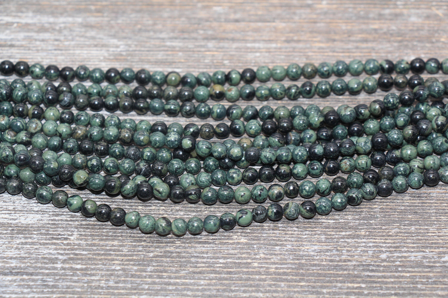 Kambaba Jasper Beads, Green Round Gemstone Loose Beads, Jewelry Making Bracelet Beads, Size 4mm 6mm 8mm 10mm 12mm, 15.5'' Strand, #220
