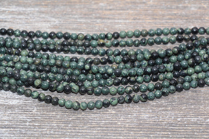 Kambaba Jasper Beads, Green Round Gemstone Loose Beads, Jewelry Making Bracelet Beads, Size 4mm 6mm 8mm 10mm 12mm, 15.5'' Strand, #220