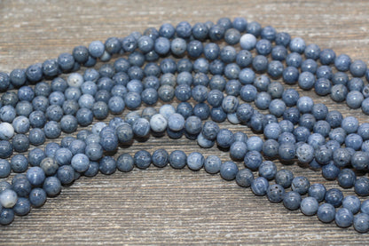 Blue Coral Beads, Blue Gemstone Smooth Round Beads, Size 4mm 6mm 8mm , Full Strand 15.5 inch, #231