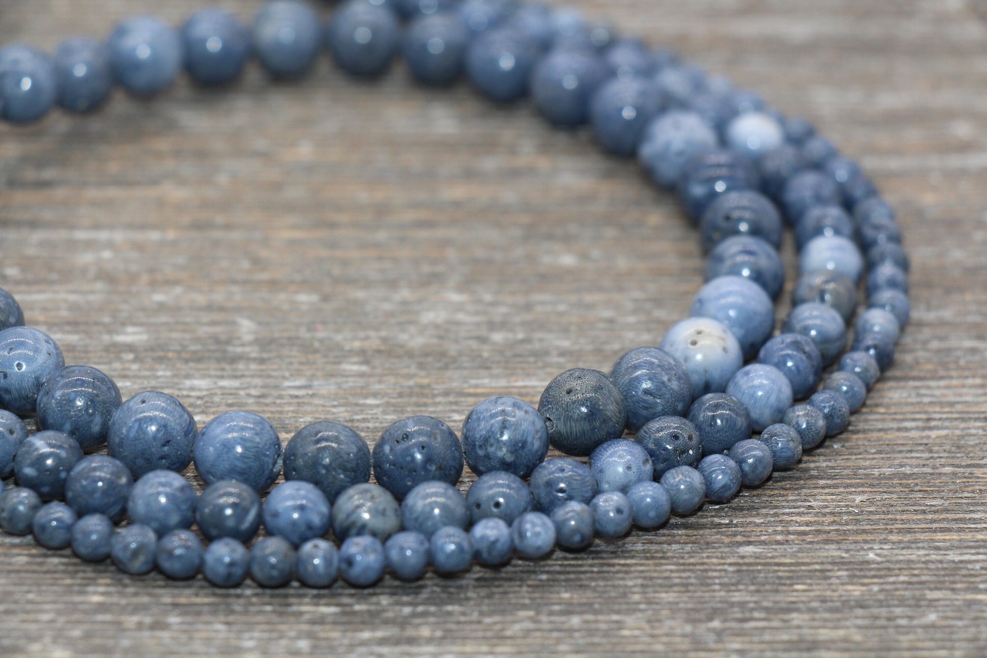 Blue Coral Beads, Blue Gemstone Smooth Round Beads, Size 4mm 6mm 8mm , Full Strand 15.5 inch, #231