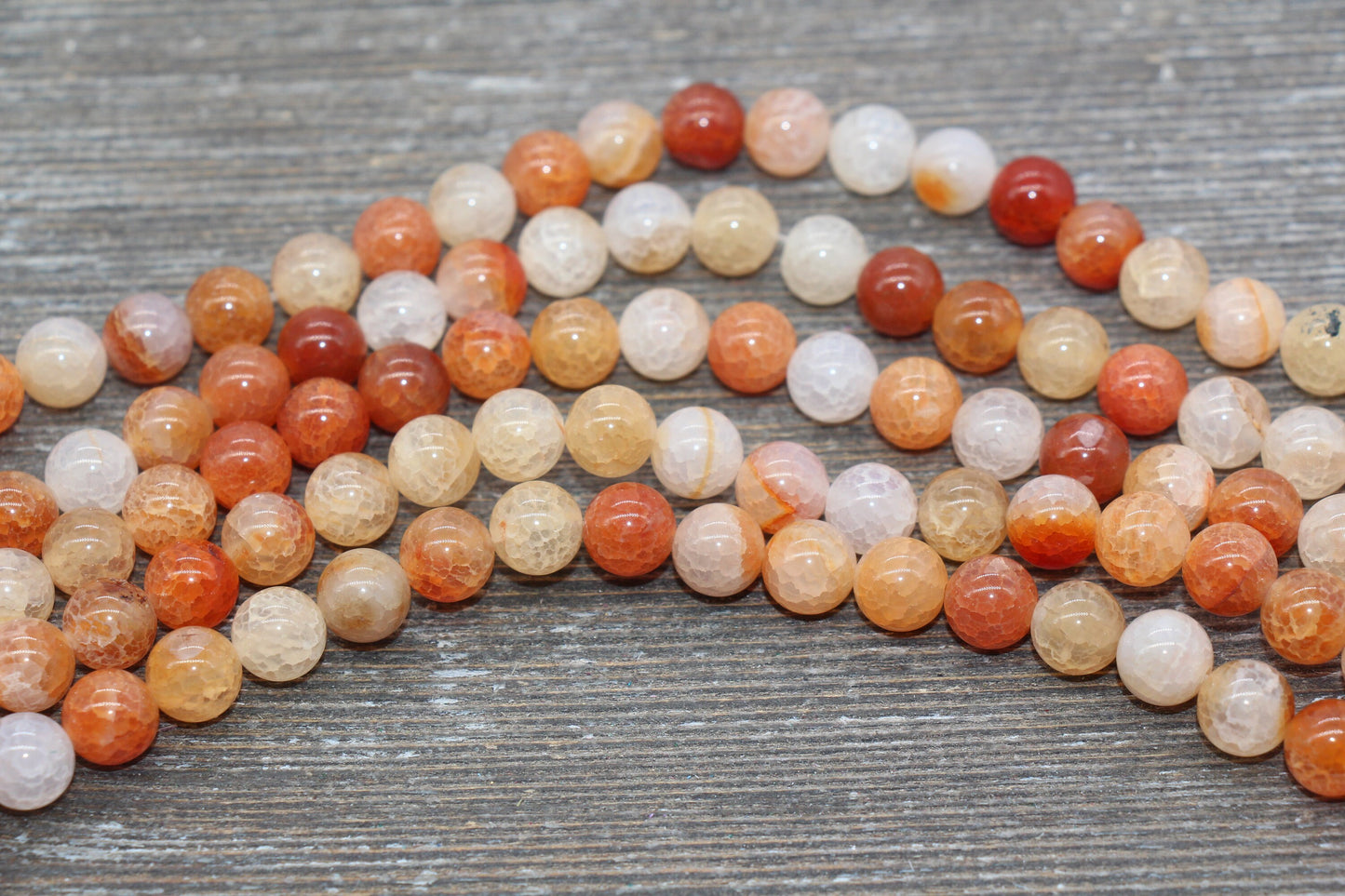 Orange Fire Agate Beads, Orange Gemstone Loose Beads, 6mm 8mm 10mm 12mm, Full Strand 15.5'' #239
