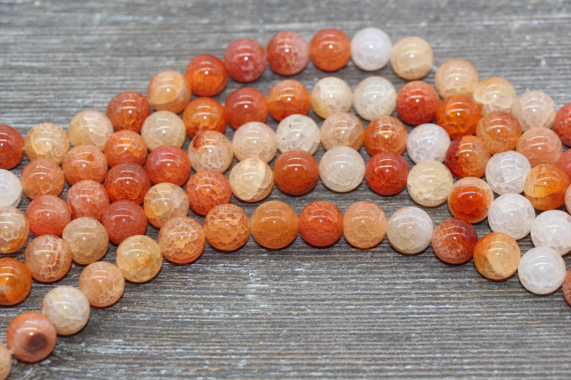 Orange Fire Agate Beads, Orange Gemstone Loose Beads, 6mm 8mm 10mm 12mm, Full Strand 15.5'' #239