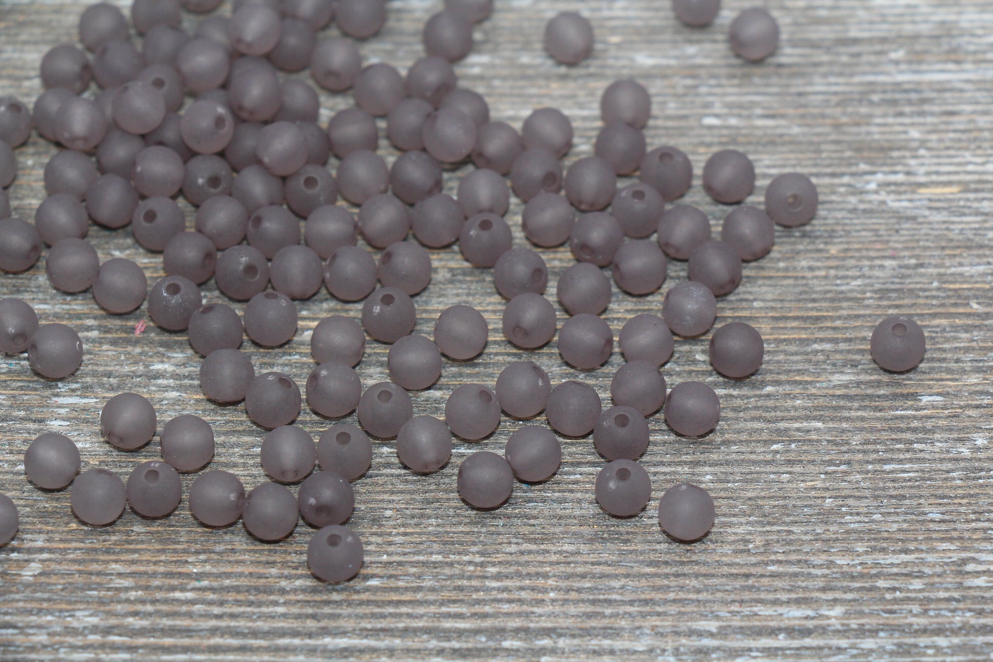 6mm Matte Gray Gumball Beads, Round Acrylic Loose Beads, Frosted Bubblegum Beads, Chunky Beads, Round Plastic Beads #1888