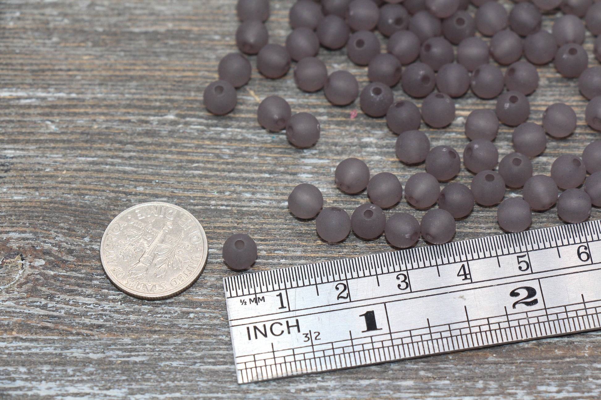 6mm Matte Gray Gumball Beads, Round Acrylic Loose Beads, Frosted Bubblegum Beads, Chunky Beads, Round Plastic Beads #1888
