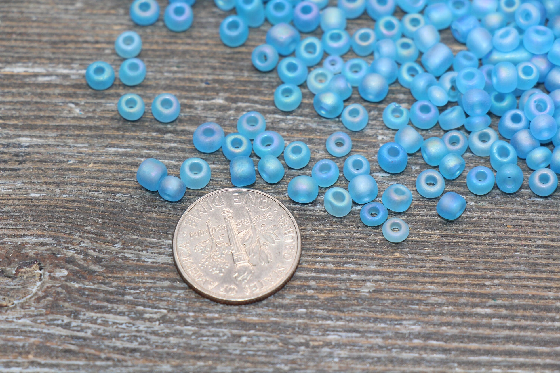 Matte Iridescent Glass Seed Beads, 4mm 6/0 Glass Round Seed Beads, Matte Blue AB Seed Beads, Rocailles Beads, Beading Supplies #1168