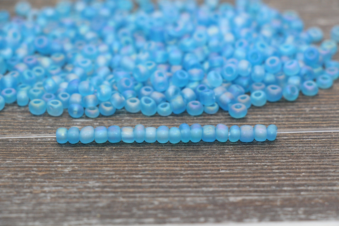 Matte Iridescent Glass Seed Beads, 4mm 6/0 Glass Round Seed Beads, Matte Blue AB Seed Beads, Rocailles Beads, Beading Supplies #1168