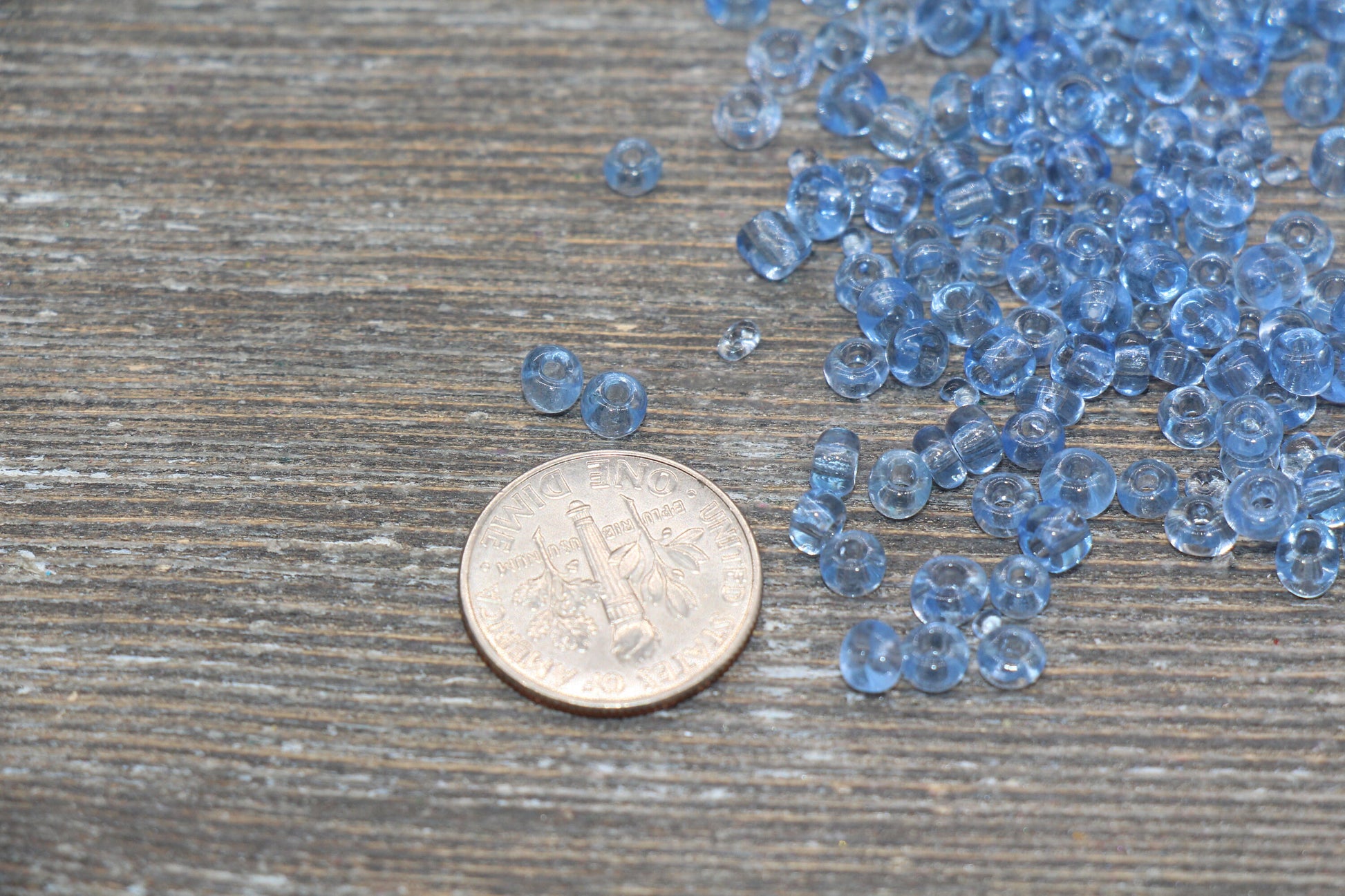 Transparent Glass Seed Beads, 4mm 6/0 Glass Round Seed Beads, Blue Trans Seed Beads, Rocailles Beads, Beading Supplies #1433
