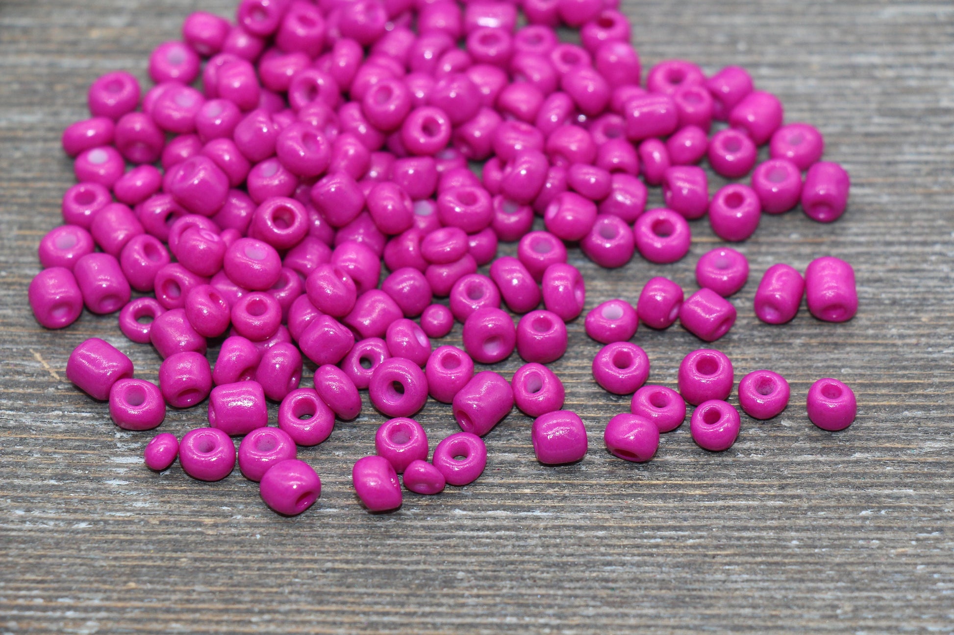 5mm Magenta Glass Seed Beads, Size 3/0 Magenta Opaque Czech Seed Beads, Rocailles Beads, Bead Bracelet, Beading Supplies #1285