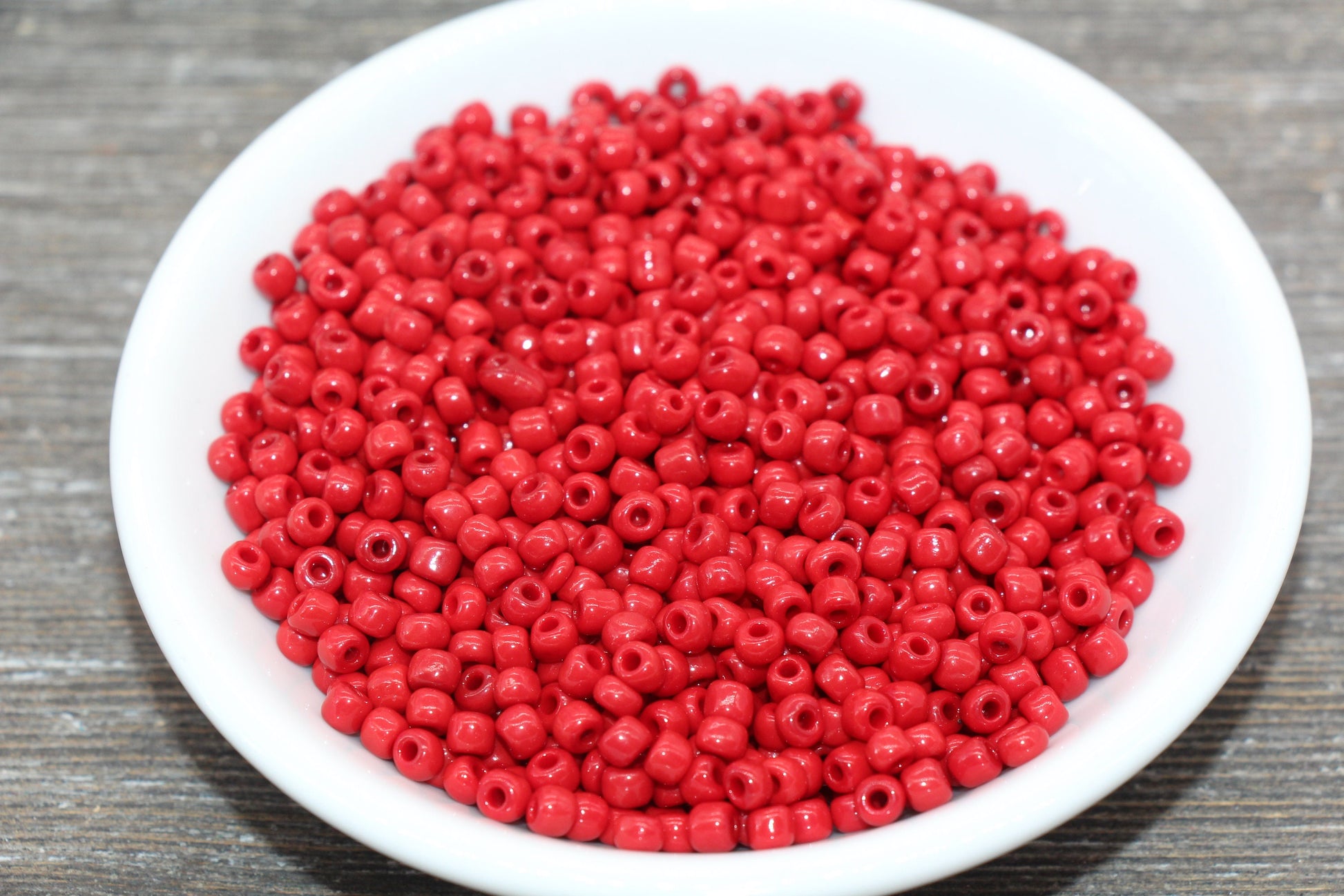 Glass Seed Beads, 4mm 6/0 Glass Round Seed Beads, Garnet Red Opaque Seed Beads, Rocailles Beads, Beading Supplies #1284