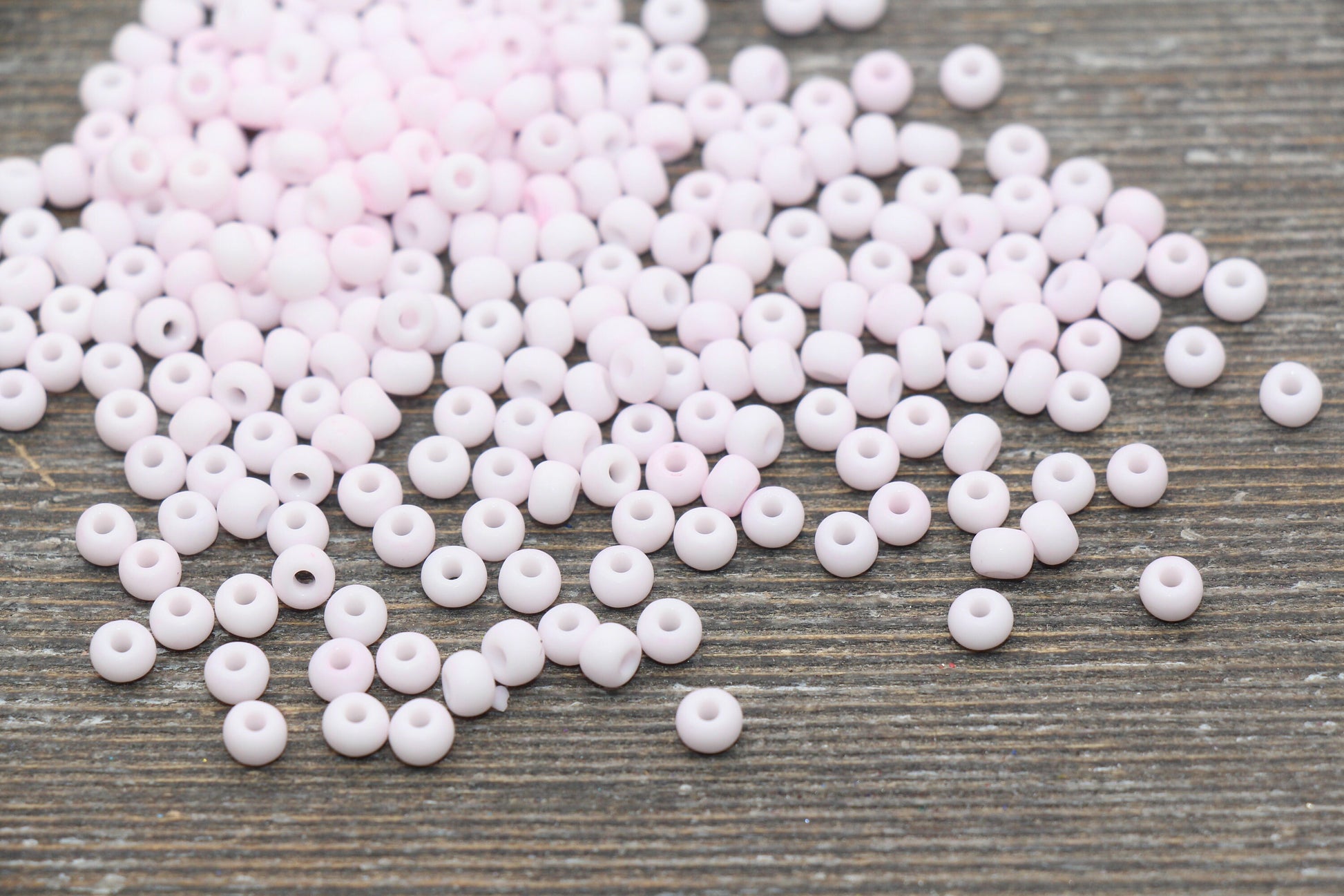 Matte Glass Seed Beads, 4mm 6/0 Glass Round Seed Beads, Pastel Pink Seed Beads, Frosted Pink Rocailles Beads, Beading Supplies #2054