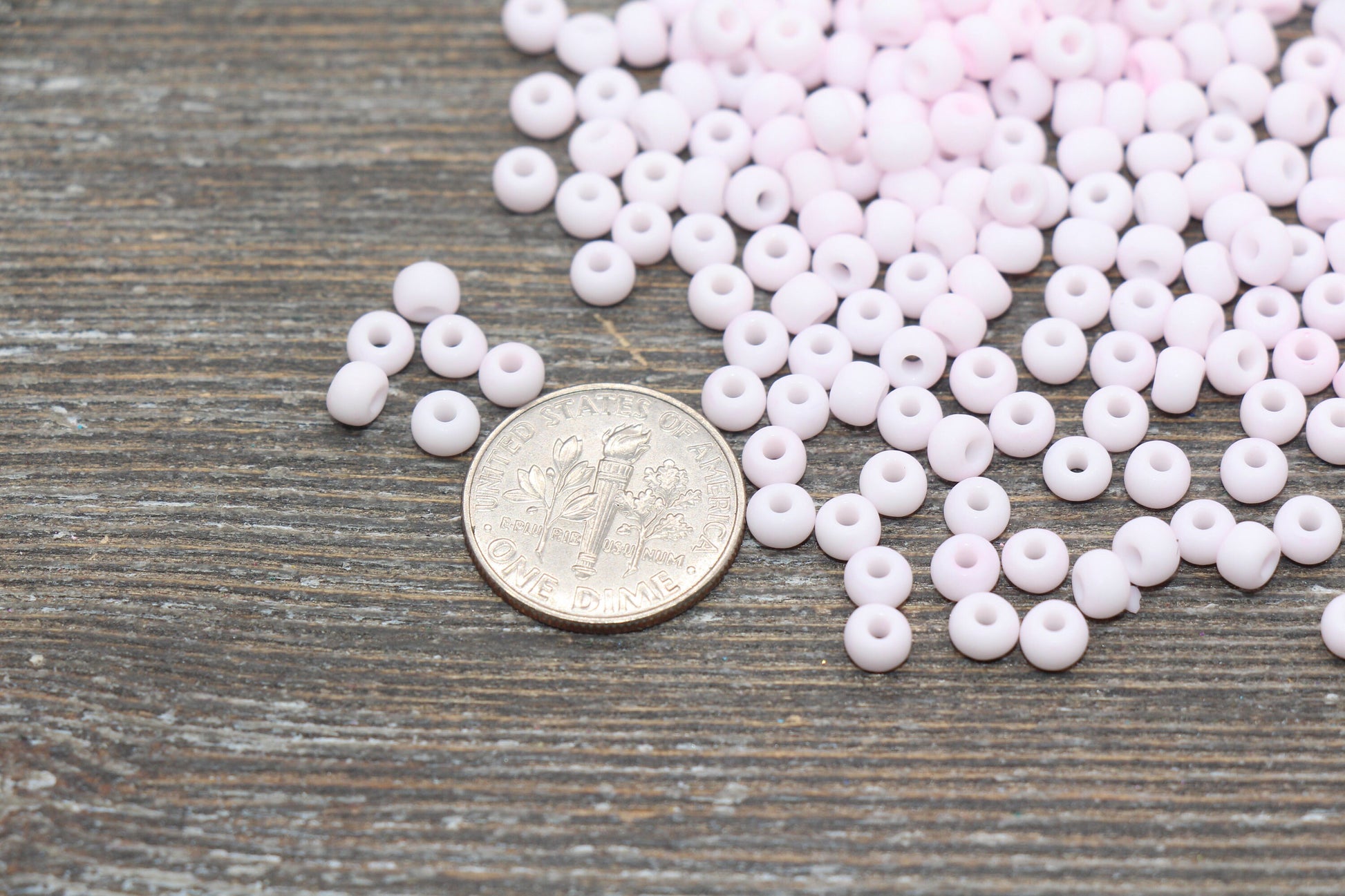 Matte Glass Seed Beads, 4mm 6/0 Glass Round Seed Beads, Pastel Pink Seed Beads, Frosted Pink Rocailles Beads, Beading Supplies #2054