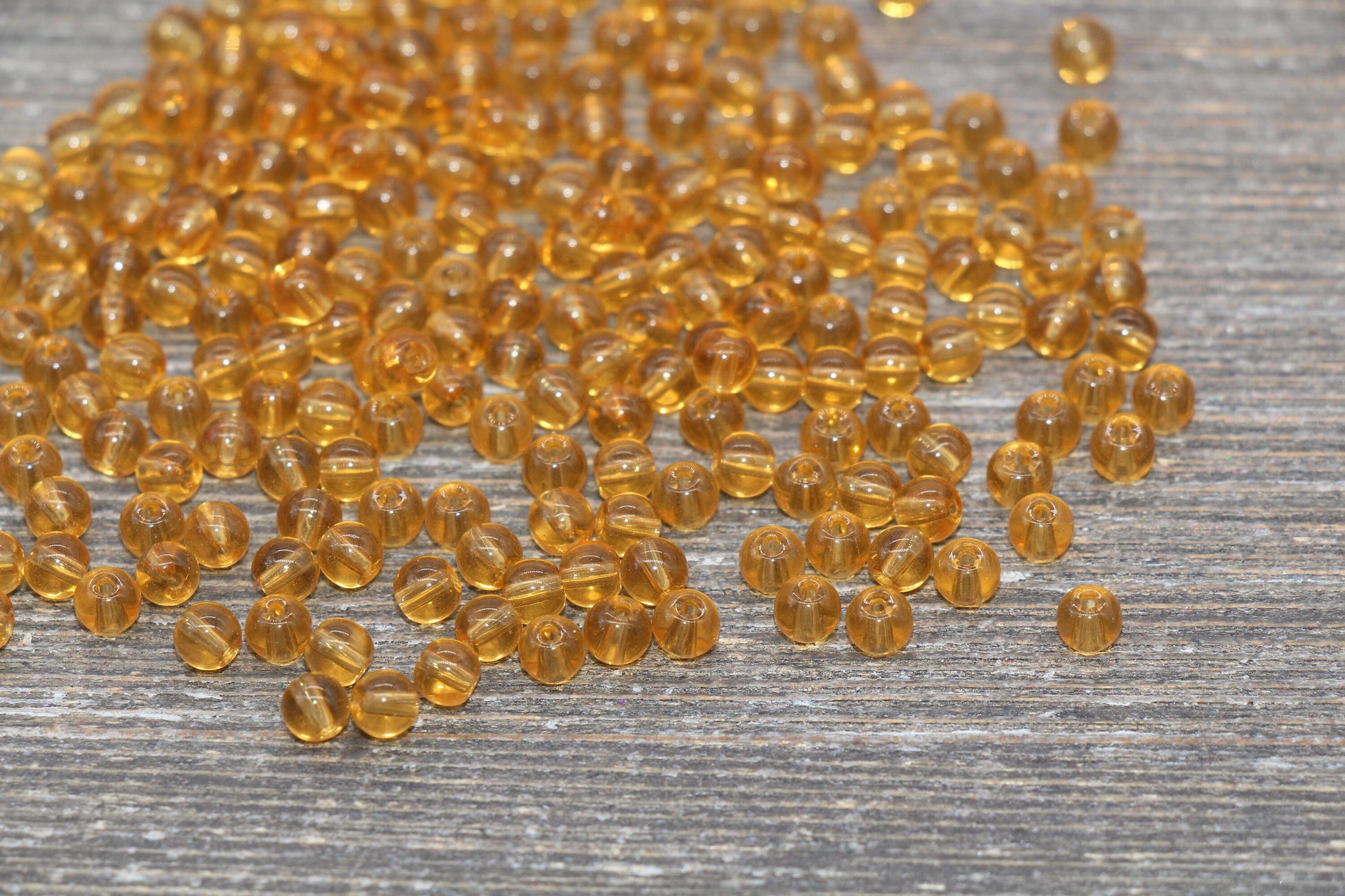 Round Transparent Glass Beads, 4mm Glass Round Seed Beads, Dark Orange Trans Seed Beads, Beading Supplies #2143