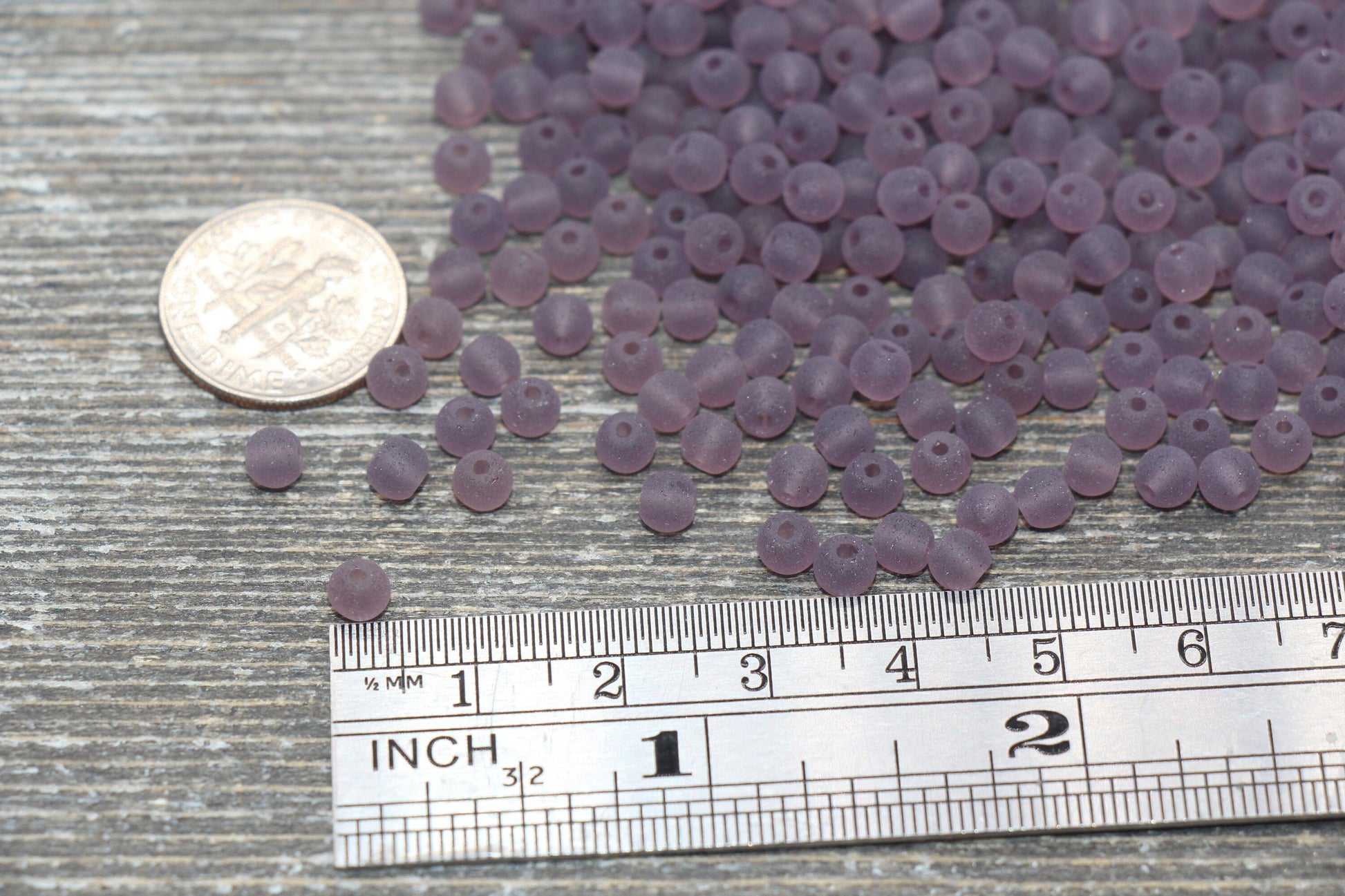 Round Matte Transparent Glass Beads, 4mm Glass Round Seed Beads, Frosted Purple Trans Seed Beads, Beading Supplies #2158