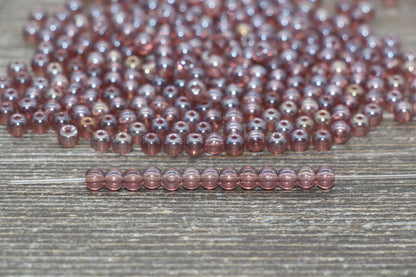 Round Transparent Glass Beads, 4mm Glass Round Seed Beads, Glossy Seed Beads, Beading Supplies #2178