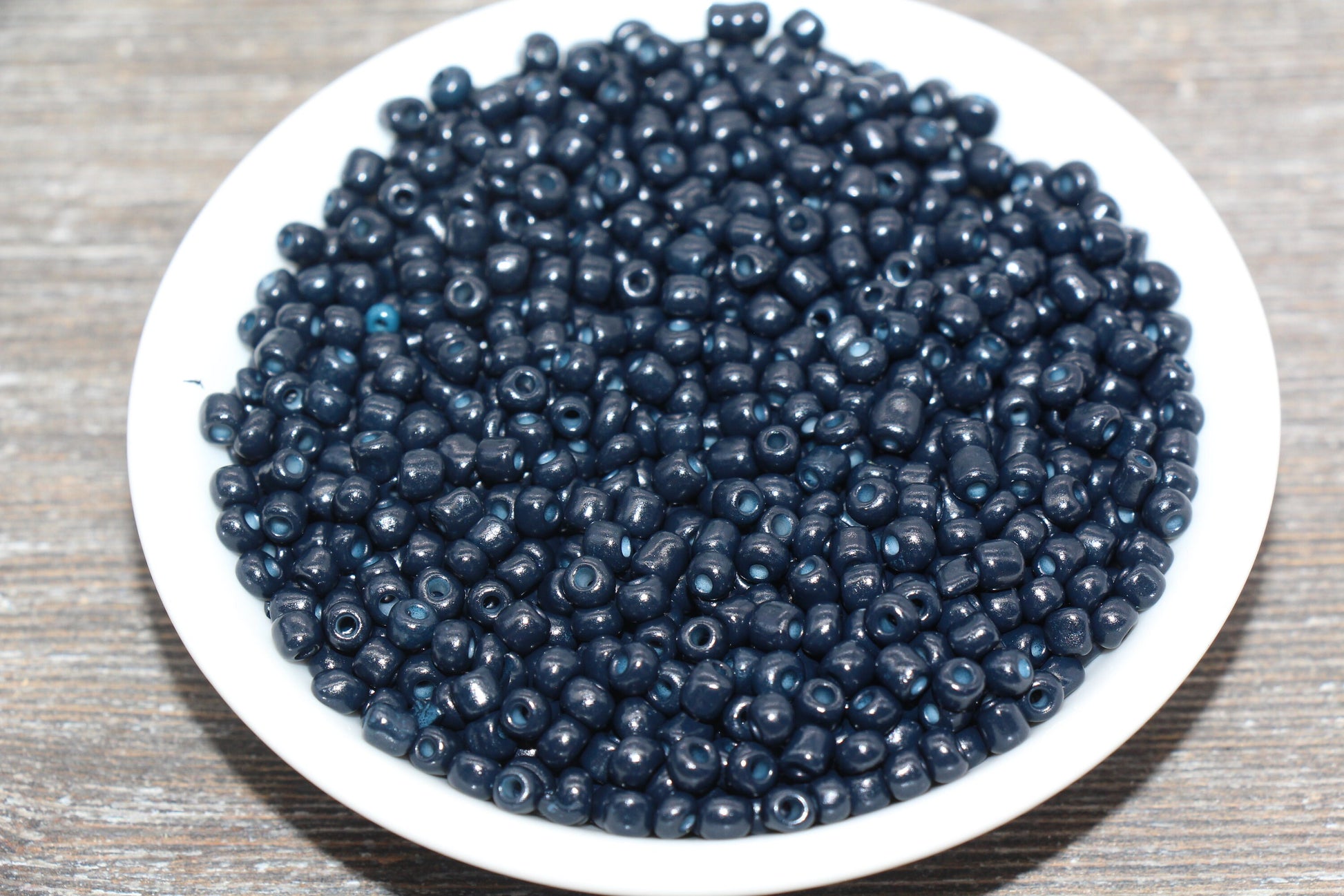Glass Seed Beads, 4mm 6/0 Glass Round Seed Beads, Deep Navy Blue Opaque Seed Beads, Rocailles Beads, Beading Supplies #1625