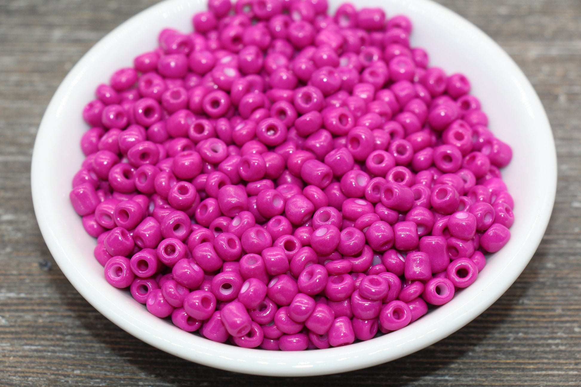 5mm Magenta Glass Seed Beads, Size 3/0 Magenta Opaque Czech Seed Beads, Rocailles Beads, Bead Bracelet, Beading Supplies #1285