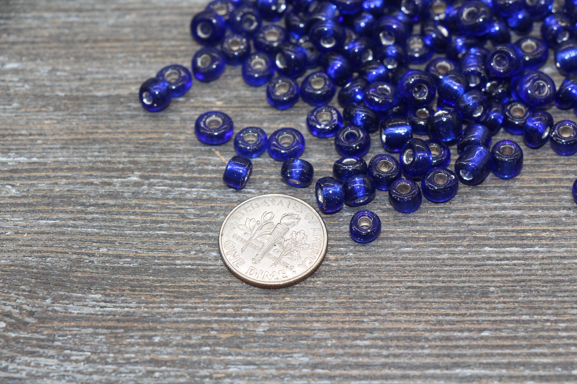 5mm Blue Transparent Glass Beads with Silver Lined, Blue Glass Round Beads, Rocailles Beads, Beading Supplies #1281