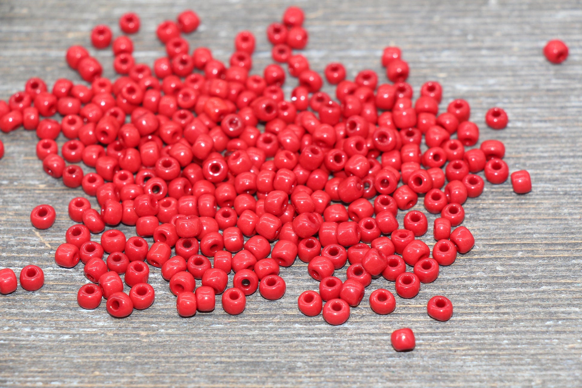 Glass Seed Beads, 4mm 6/0 Glass Round Seed Beads, Garnet Red Opaque Seed Beads, Rocailles Beads, Beading Supplies #1284