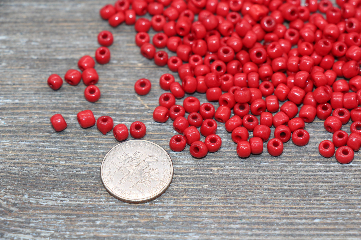 Glass Seed Beads, 4mm 6/0 Glass Round Seed Beads, Garnet Red Opaque Seed Beads, Rocailles Beads, Beading Supplies #1284