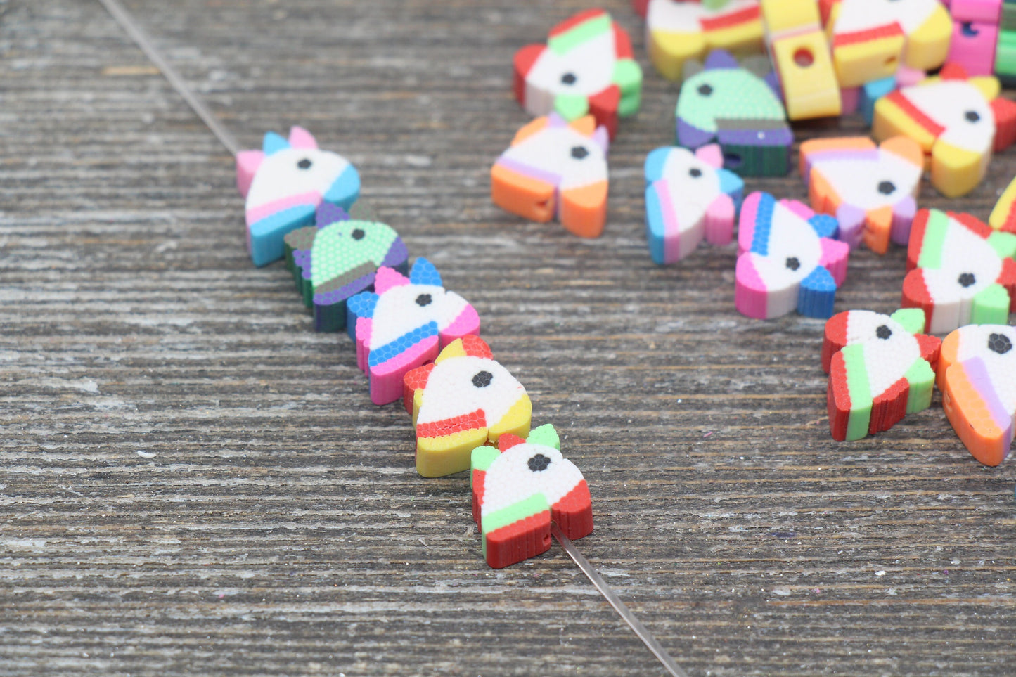 Unicorn Polymer Clay Beads, Unicorn Cane Beads, Unicorn Clay Beads, Jewelry Beads, Beads for Bracelet #78