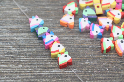 Unicorn Polymer Clay Beads, Unicorn Cane Beads, Unicorn Clay Beads, Jewelry Beads, Beads for Bracelet #78