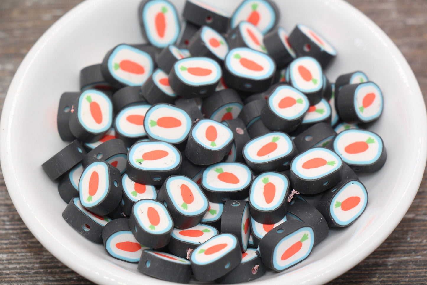 Carrot Polymer Clay Beads, Cute Carrot Clay Beads, Jewelry Beads, Beads for Bracelet #80
