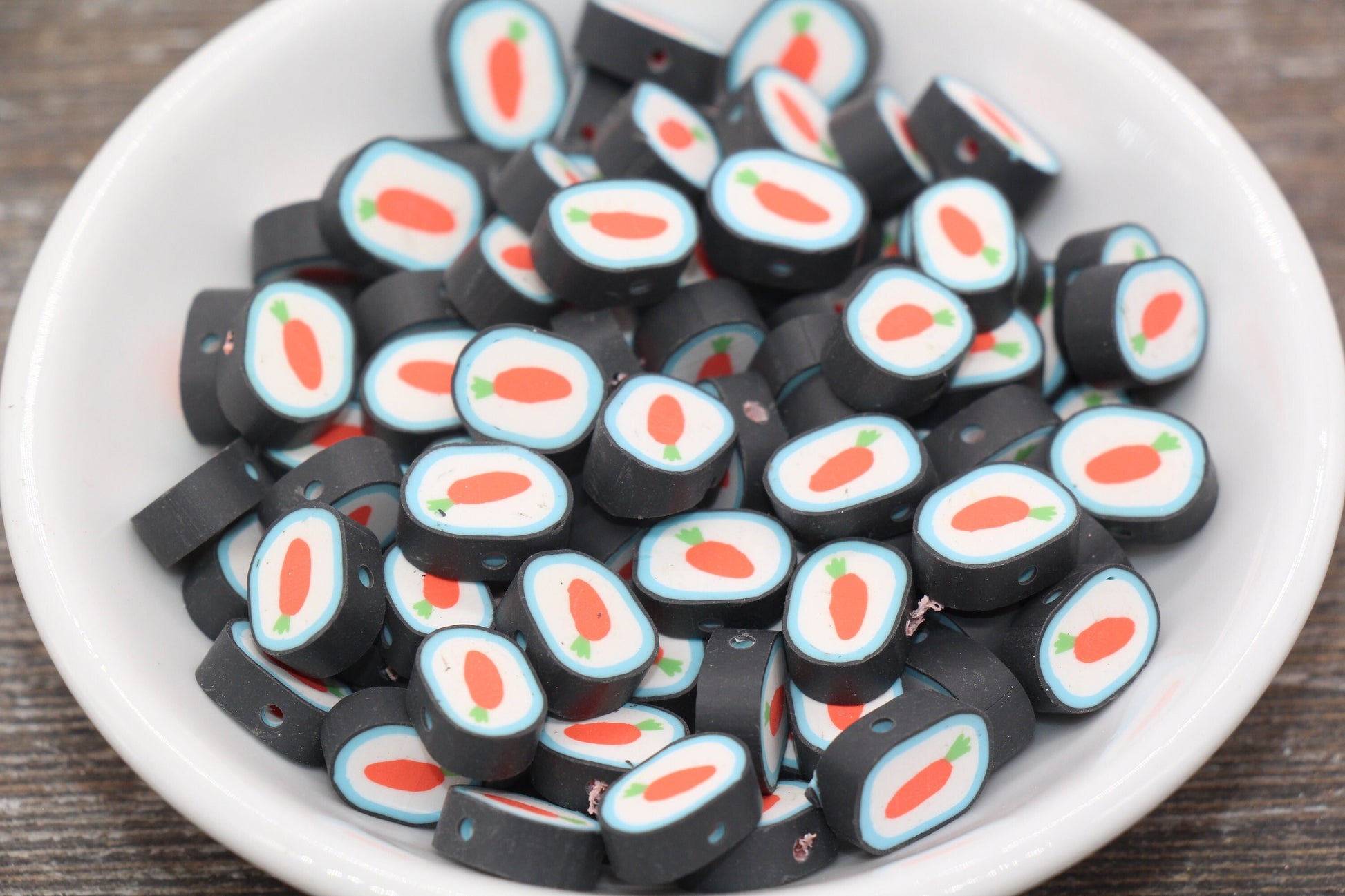Carrot Polymer Clay Beads, Cute Carrot Clay Beads, Jewelry Beads, Beads for Bracelet #80