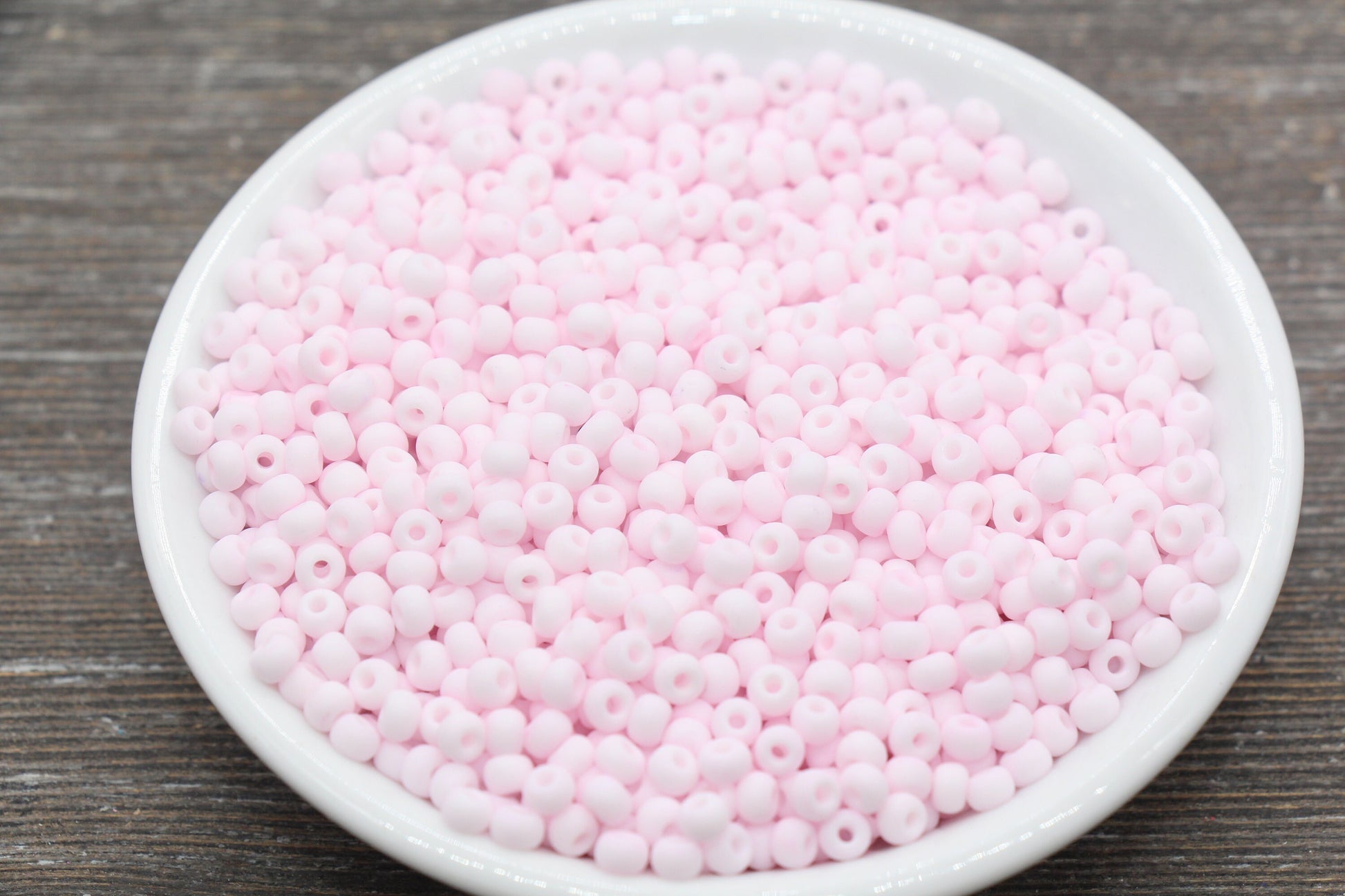 Matte Glass Seed Beads, 4mm 6/0 Glass Round Seed Beads, Pastel Pink Seed Beads, Frosted Pink Rocailles Beads, Beading Supplies #2054