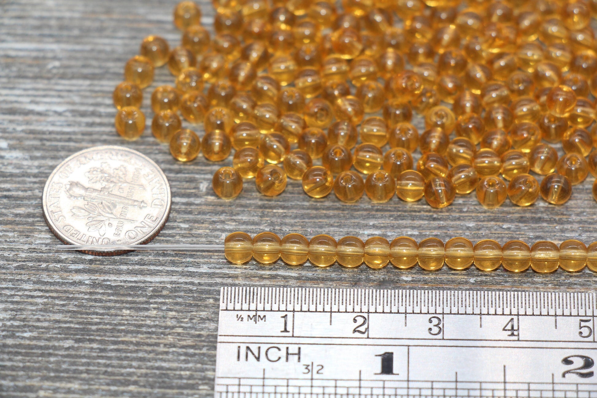 Round Transparent Glass Beads, 4mm Glass Round Seed Beads, Dark Orange Trans Seed Beads, Beading Supplies #2143