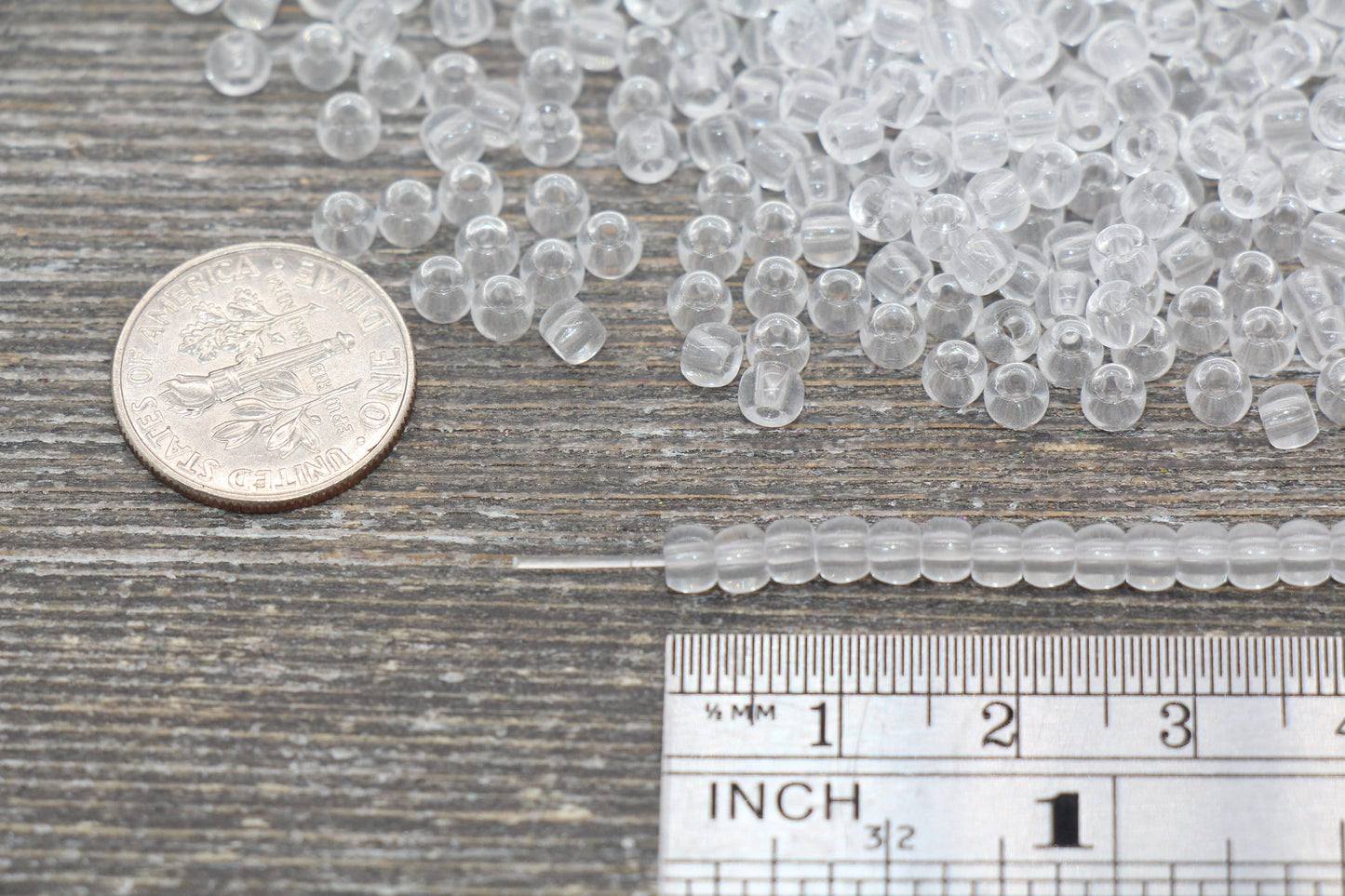 4mm Clear Transparent Seed Beads, ideal for crafting jewelry such as bracelets and necklaces and other crafts.