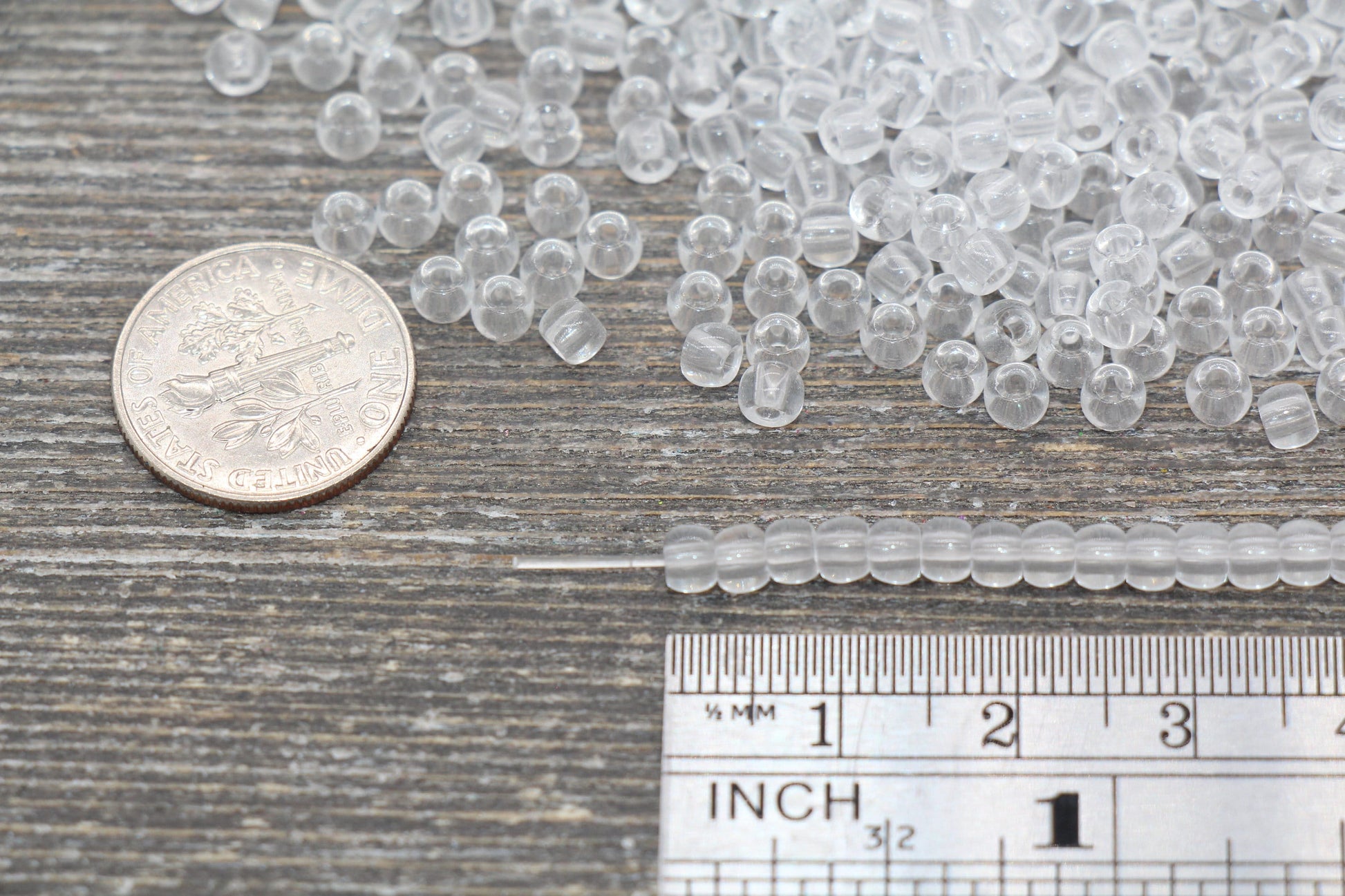 4mm Clear Transparent Seed Beads, ideal for crafting jewelry such as bracelets and necklaces and other crafts.