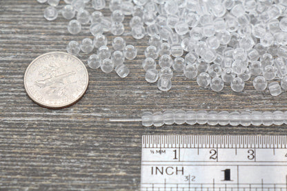 4mm Clear Transparent Seed Beads, ideal for crafting jewelry such as bracelets and necklaces and other crafts.