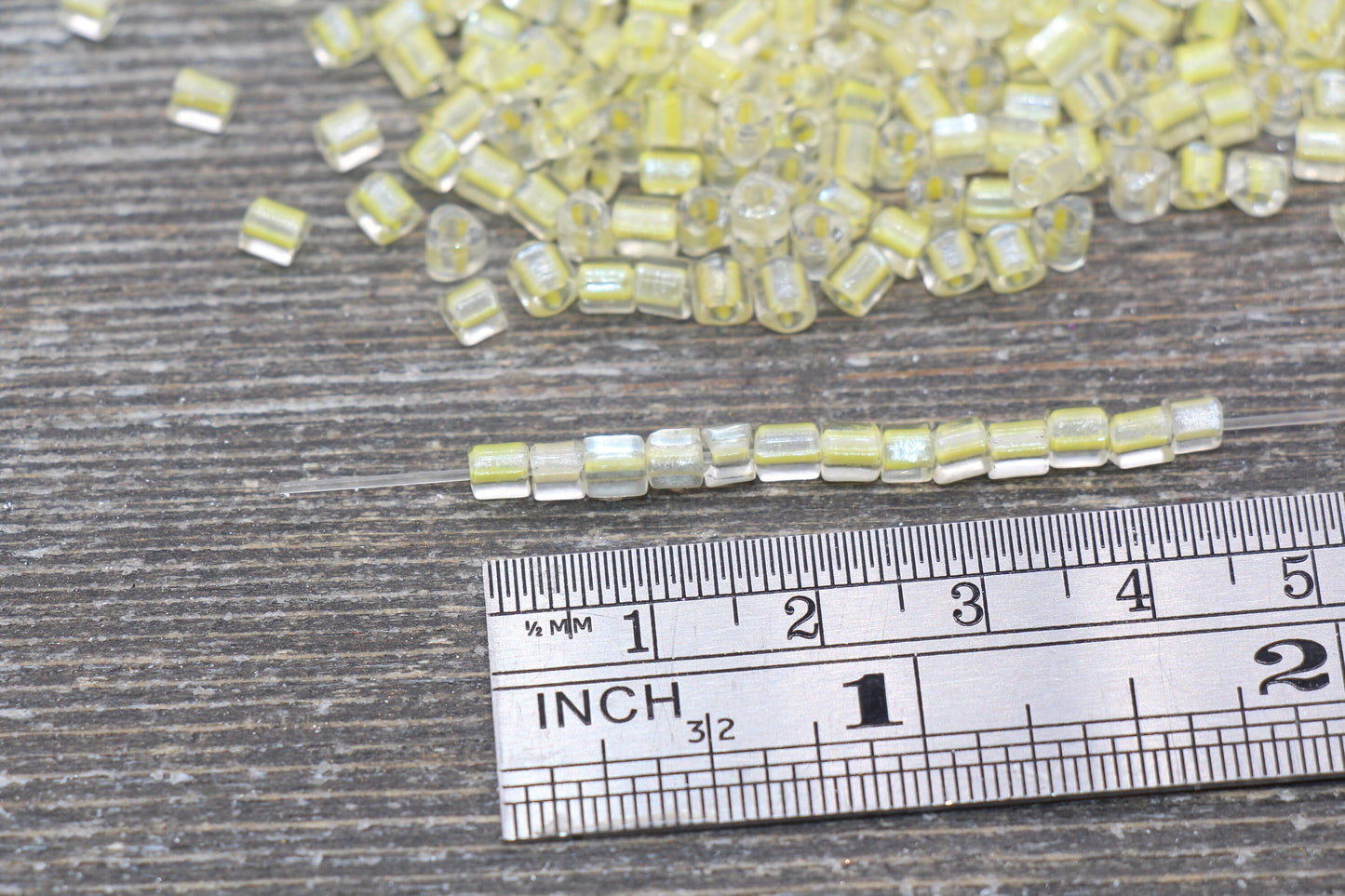 Triangle Shape Glass Seed Beads, 4mm 6/0 Glass Round Seed Beads, Yellow Lining Glass Beads, Beading Supplies #2233