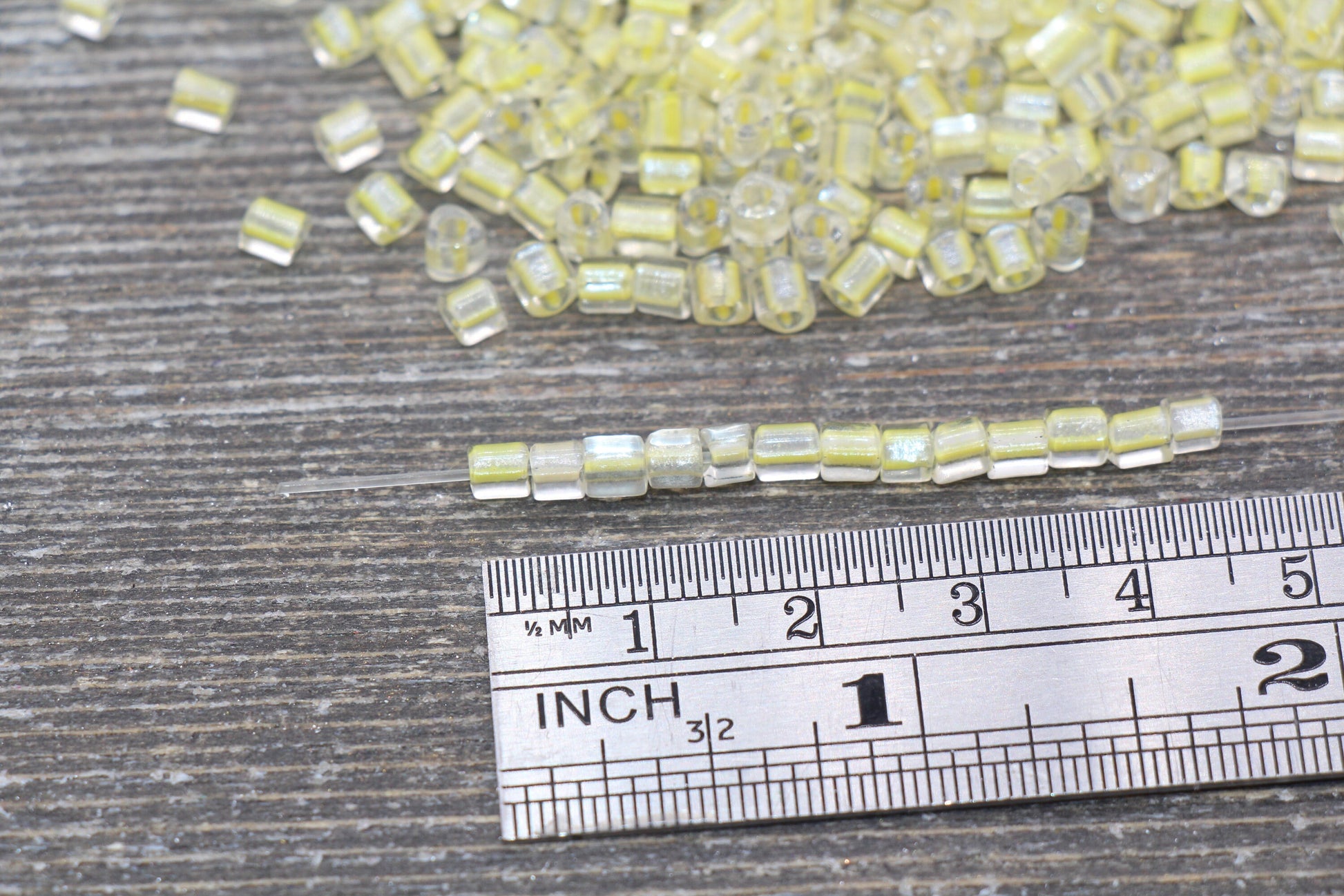 Triangle Shape Glass Seed Beads, 4mm 6/0 Glass Round Seed Beads, Yellow Lining Glass Beads, Beading Supplies #2233