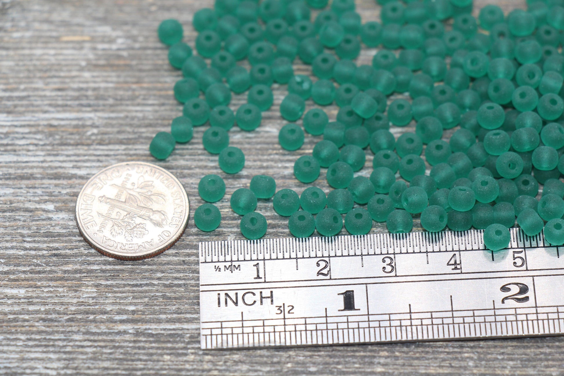 Round Matte Transparent Glass Beads, 4mm Glass Round Seed Beads, Frosted Green Trans Seed Beads, Beading Supplies #2155
