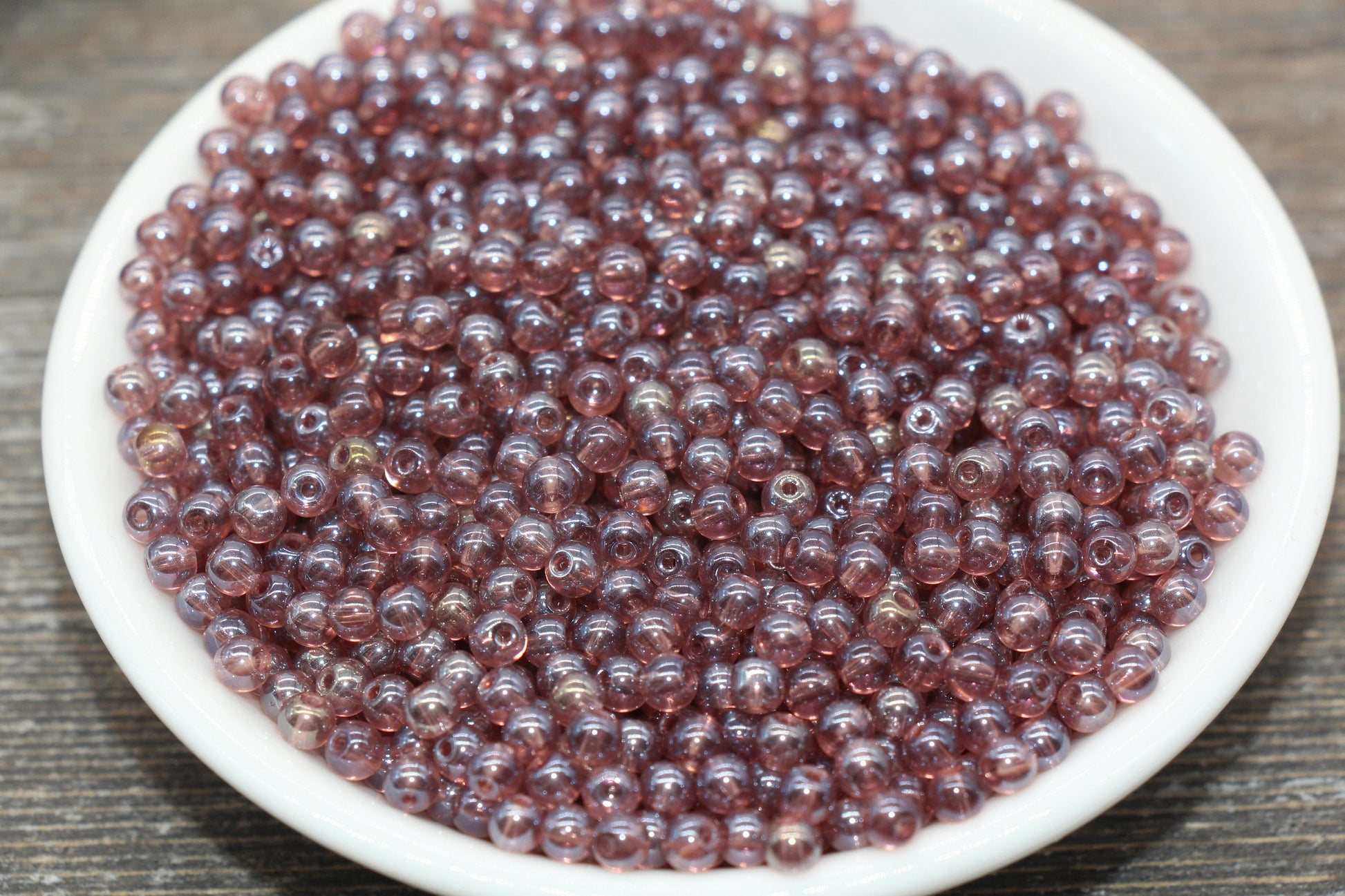Round Transparent Glass Beads, 4mm Glass Round Seed Beads, Glossy Seed Beads, Beading Supplies #2178