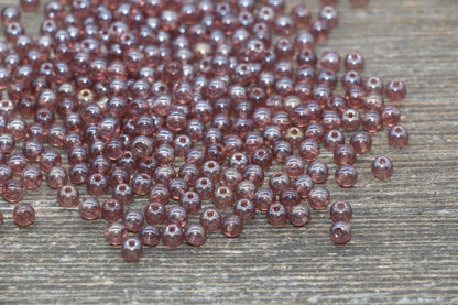Round Transparent Glass Beads, 4mm Glass Round Seed Beads, Glossy Seed Beads, Beading Supplies #2178