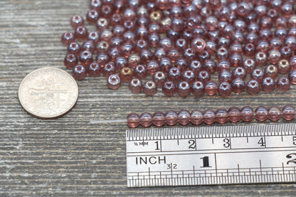 Round Transparent Glass Beads, 4mm Glass Round Seed Beads, Glossy Seed Beads, Beading Supplies #2178