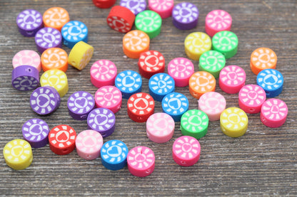 Heart Polymer Clay Beads, Mix Color Heart Clay Beads, Bracelet Beads, Jewelry Beads, Beads for Bracelet #69