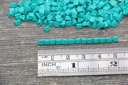 Triangle Shape Glass Seed Beads, 4mm 6/0 Glass Round Seed Beads, Turquoise Glass Beads, Beading Supplies #2238