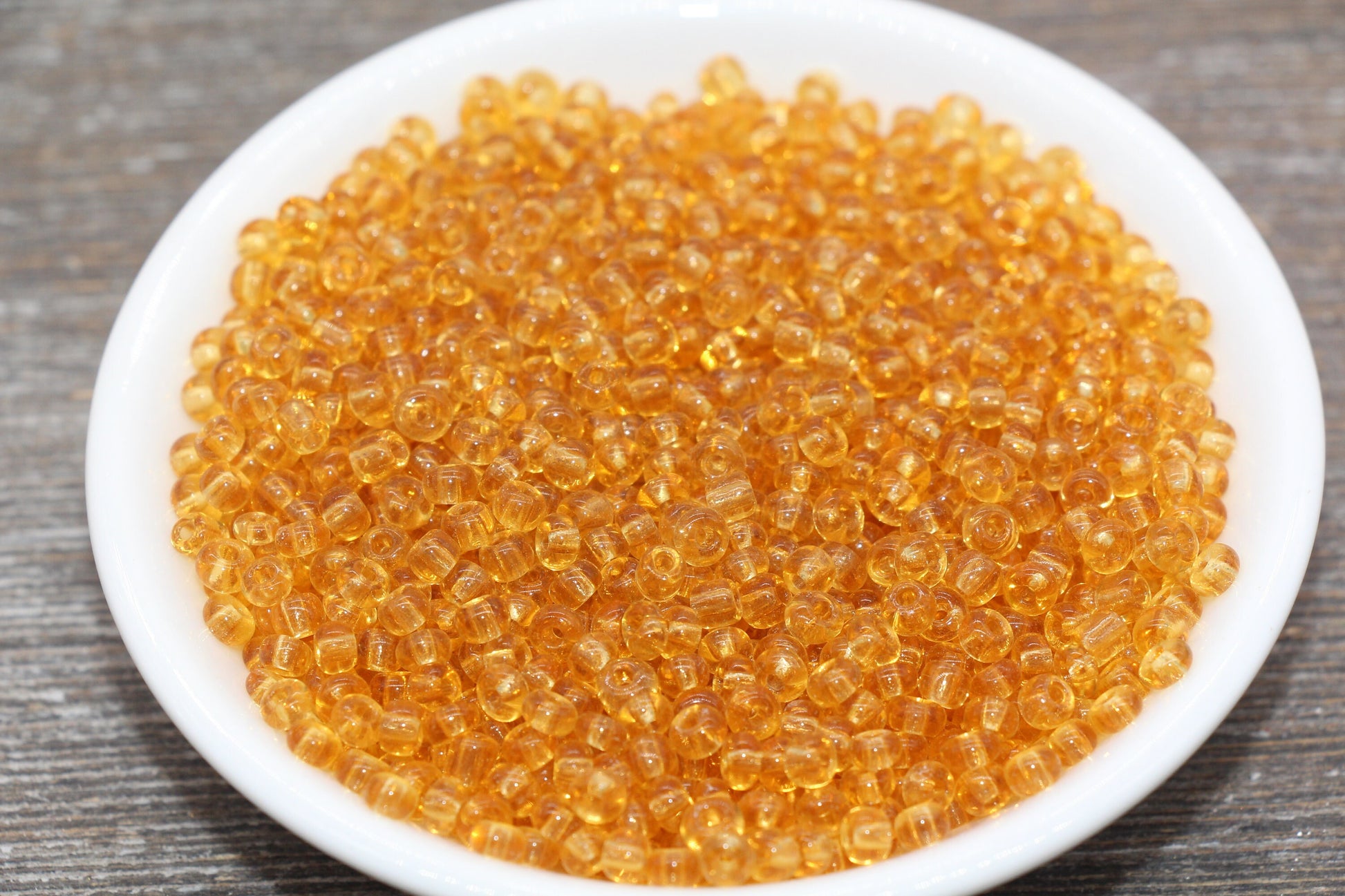Transparent Glass Seed Beads, 4mm 6/0 Glass Round Seed Beads, Orange Trans Seed Beads, Rocailles Beads, Beading Supplies #1100