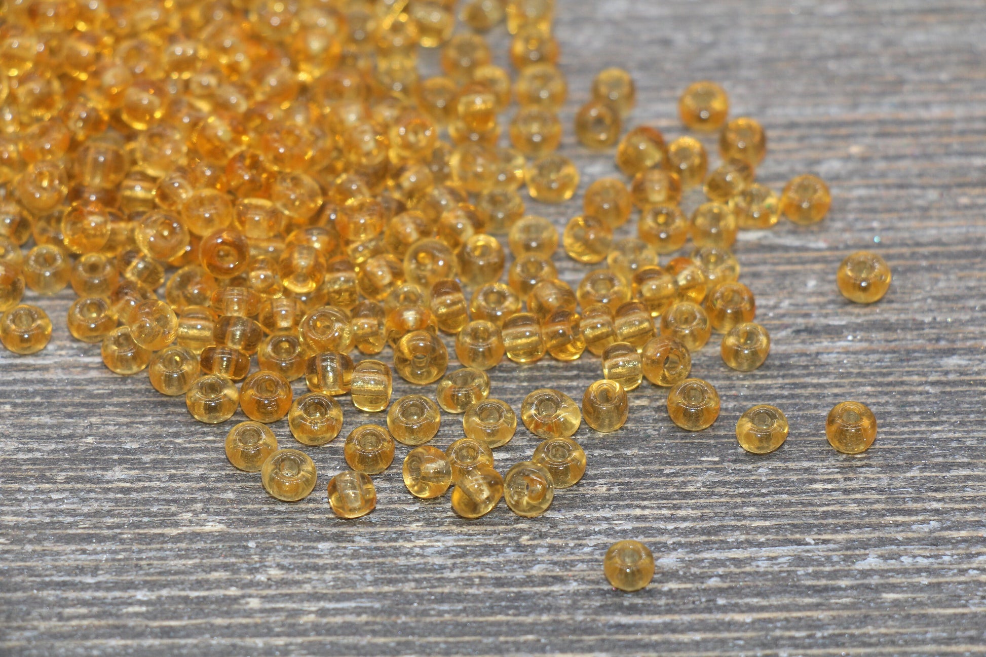 Transparent Glass Seed Beads, 4mm 6/0 Glass Round Seed Beads, Orange Trans Seed Beads, Rocailles Beads, Beading Supplies #1100