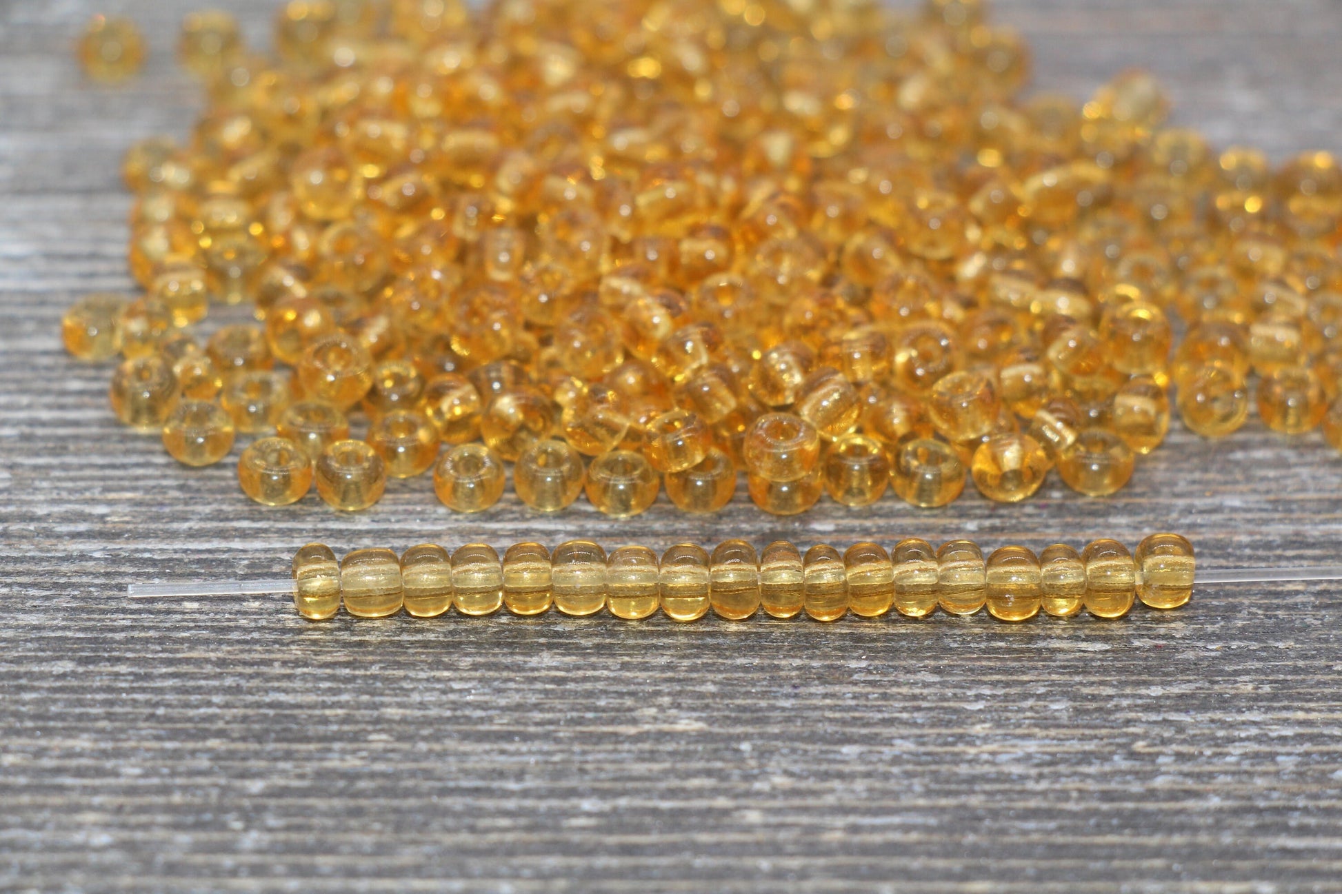 Transparent Glass Seed Beads, 4mm 6/0 Glass Round Seed Beads, Orange Trans Seed Beads, Rocailles Beads, Beading Supplies #1100